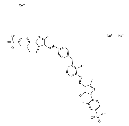 copper,disodium,3-methyl-4-[3-methyl-4-[[4-[[3-[[3-methyl-1-(2-methyl-4-sulfonatophenyl)-5-oxidopyrazol-4-yl]diazenyl]-2-oxidophenyl]methyl]phenyl]diazenyl]-5-oxo-4H-pyrazol-1-yl]benzenesulfonate Structure