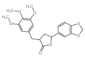 5-benzo[1,3]dioxol-5-yl-3-[(3,4,5-trimethoxyphenyl)methyl]oxolan-2-one Structure