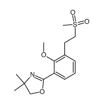 2-(2-methoxy-3-(2-(methylsulfonyl)ethyl)phenyl)-4,4-dimethyl-4,5-dihydrooxazole结构式