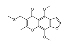 4,9-Dimethoxy-6-<(methylthio)methyl>-7-methyl-5H-furo<3,2-g><1>benzopyran-5-one结构式