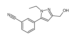 Benzonitrile, 3-[1-ethyl-3-(hydroxymethyl)-1H-pyrazol-5-yl]- (9CI) Structure