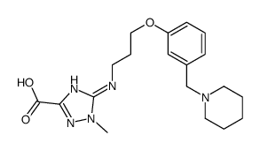1H-1,2,4-Triazole-3-carboxylic acid, 1-methyl-5-((3-(3-(1-piperidinylm ethyl)phenoxy)propyl)amino)-结构式