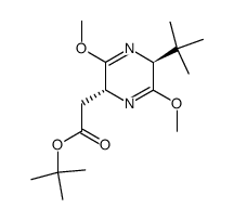 tert-butyl 2-((2R,5S)-5-(tert-butyl)-3,6-dimethoxy-2,5-dihydropyrazin-2-yl)acetate Structure