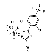 1-[2,6-dichloro-4-(trifluoromethyl)phenyl]-5-di(methylsulfonyl)amide-1H-pyrazole-3-carbonitrile结构式