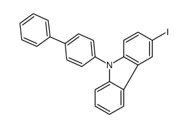 3-iodo-9-(4-phenylphenyl)carbazole结构式