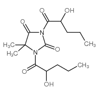 N,N'-Di(1-hydroxypentanal)-5,5-dimethylhydantoin Structure