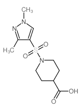 1-[(1,3-二甲基-1H-吡唑-4-基)磺酰基]哌啶-4-羧酸结构式