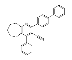 2-Biphenyl-4-yl-4-phenyl-6,7,8,9-tetrahydro-5H-cyclohepta[b]pyridine-3-carbonitrile Structure