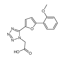 2-[5-[5-(2-methoxyphenyl)furan-2-yl]tetrazol-1-yl]acetic acid Structure