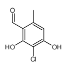 3-chloro-2,4-dihydroxy-6-methylbenzaldehyde Structure