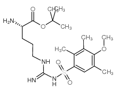 N5-[亚氨基[[(4-甲氧基-2,3,6-三甲基苯基)磺酰基]氨基]甲基]-L-鸟氨酸叔丁酯结构式