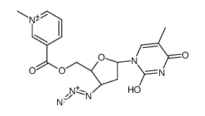 [(2S,3S,5R)-3-azido-5-(5-methyl-2,4-dioxopyrimidin-1-yl)oxolan-2-yl]methyl 1-methylpyridin-1-ium-3-carboxylate结构式