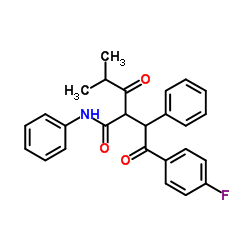 4-氟-α-[2-甲基-1-氧丙基]-γ-氧代-N,β-二苯基苯丁酰胺结构式