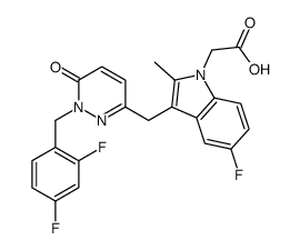 (3-{[1-(2,4-Difluorobenzyl)-6-oxo-1,6-dihydro-3-pyridazinyl]methy l}-5-fluoro-2-methyl-1H-indol-1-yl)acetic acid结构式