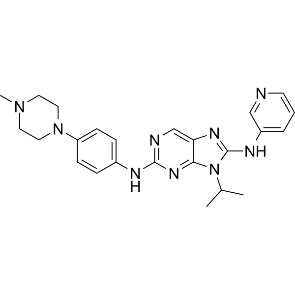 9-异丙基-N2-(4-(4-甲基哌嗪-1-基)苯基)-N8-(558-3-基)-9H-嘌呤-2,8-二758结构式