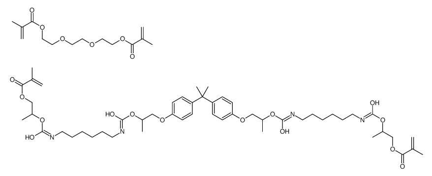 2-[2-[2-(2-methylprop-2-enoyloxy)ethoxy]ethoxy]ethyl 2-methylprop-2-enoate,2-[6-[1-[4-[2-[4-[2-[6-[1-(2-methylprop-2-enoyloxy)propan-2-yloxycarbonylamino]hexylcarbamoyloxy]propoxy]phenyl]propan-2-yl]phenoxy]propan-2-yloxycarbonylamino]hexylcarbamoyloxy]pr Structure