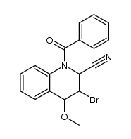 1-benzoyl-3-bromo-2-cyano-1,2,3,4-tetrahydro-4-methoxyquinoline结构式
