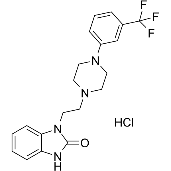1-(2-(4-(3-(三氟甲基)苯基)哌嗪-1-基)乙基)-1H-苯并[d]咪唑-2(3H)-酮烟酸盐结构式