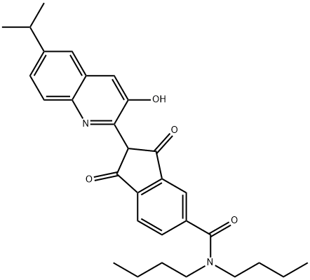 N,N-di-n-butyl-2-(1,2-dihydro-3-hydroxy-6-isopropyl-2-quinolylidene)-1,3-dioxoindan-5-carboxamide Structure