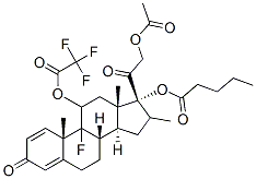 9-Fluoro-11,17,21-trihydroxy-16-methylpregna-1,4-diene-3,20-dione 21-acetate 11-trifluoroacetate 17-valerate Structure