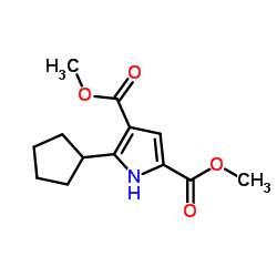 Dimethyl 5-cyclopentyl-1H-pyrrole-2,4-dicarboxylate结构式