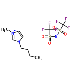 1-丁基-3-甲基咪唑鎓双(三氟甲基磺酰基)亚胺盐结构式