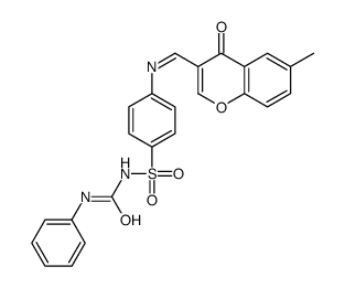 Benzenesulfonamide, 4-(((6-methyl-4-oxo-4H-1-benzopyran-3-yl)methylene )amino)-N-((phenylamino)carbonyl)-结构式