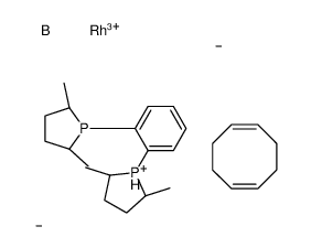 (+)-1,2-双((2S,5S)-2,5-二甲基膦基)苯(1,5-环辛二烯)四氟硼酸铑(I)结构式