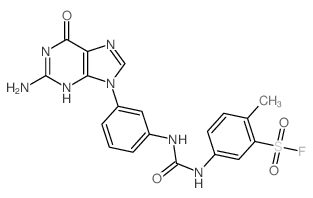 5-[[3-(2-amino-6-oxo-3H-purin-9-yl)phenyl]carbamoylamino]-2-methyl-benzenesulfonyl fluoride Structure