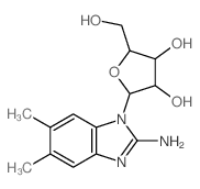 Benzimidazole,2-amino-5,6-dimethyl-1-b-D-ribofuranosyl- (8CI)结构式