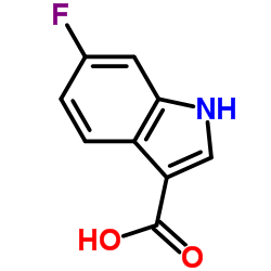 6-氟-1H-吲哚-3-羧酸结构式
