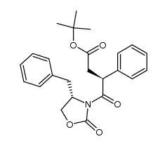 (4S)-3-((2S)-4-(tert-butoxy)-4-oxo-2-phenylbutanoyl)-4-(phenylmethyl)-1,3-oxazolidin-2-one Structure