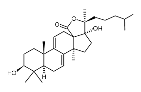 3β,17,20-Trihydroxy-5α-lanosta-7,9(11)-dien-18-oic acid γ-lactone结构式