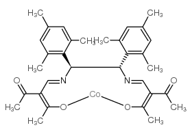 (1S,2S)-N,N'-双(2-乙酰-3-氧代-2-亚丁烯基)-1,2-二均三甲苯基乙二胺合钴(II)结构式