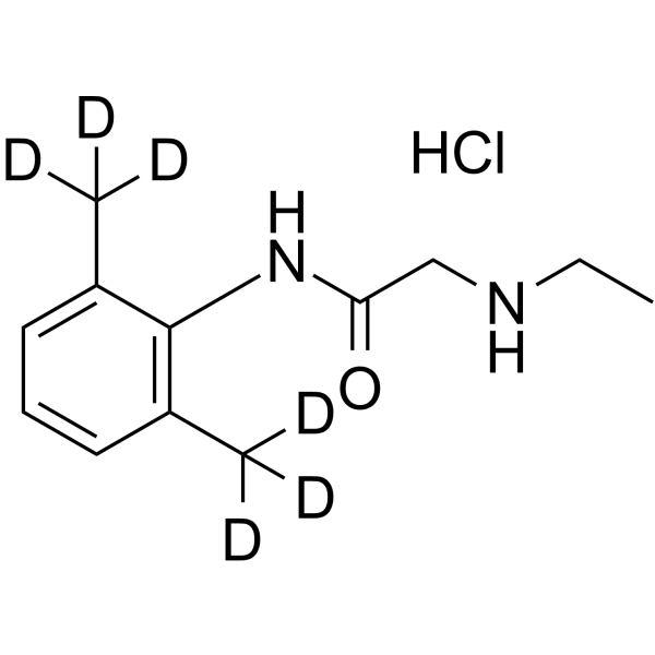 Monoethylglycinexylidide-d6 hydrochloride Structure
