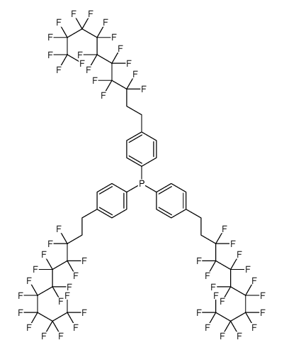 三[4-(1H,1H,2H,2H-全氟癸基)苯基]膦结构式