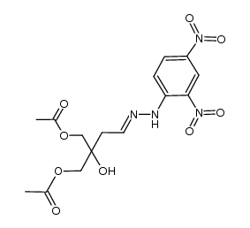 (Z)-4-acetoxy-3-(acetoxymethyl)-3-hydroxybutanoaldehyde (2,4-dinitrophenyl)hydrazone Structure