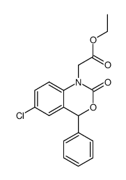 (6-chloro-2-oxo-4-phenyl-4H-benzo[d][1,3]oxazin-1-yl)-acetic acid ethyl ester结构式