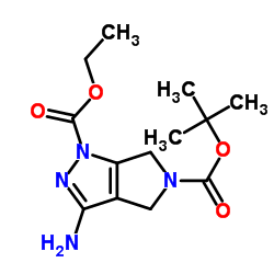 5-Boc-3-氨基-4,6-二氢吡咯并[3,4-C]吡唑-1-甲酸乙酯结构式