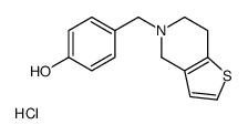 4-(6,7-dihydro-4H-thieno[3,2-c]pyridin-5-ylmethyl)phenol,hydrochloride结构式