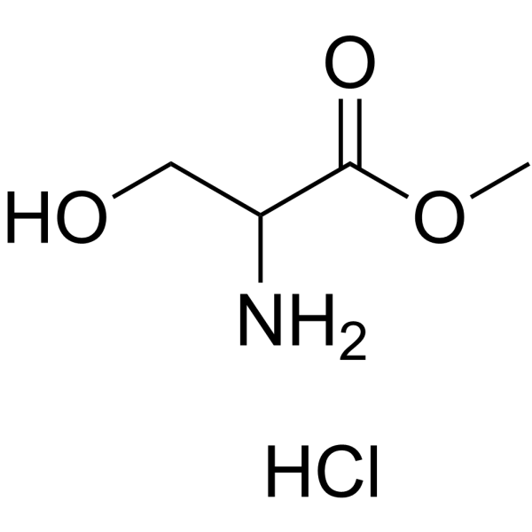 DL-丝氨酸甲酯盐酸盐结构式