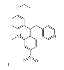 2-ethoxy-10-methyl-6-nitro-9-(pyridin-4-ylmethyl)acridin-10-ium,iodide Structure