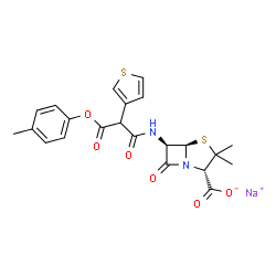 6α-[[(R)-3-(4-Methylphenoxy)-1,3-dioxo-2-(3-thienyl)propyl]amino]penicillanic acid sodium salt结构式