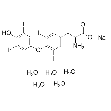 L-甲状腺素钠五水合物(左甲状腺素钠)结构式