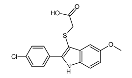2-[[2-(4-chlorophenyl)-5-methoxy-1H-indol-3-yl]sulfanyl]acetic acid结构式