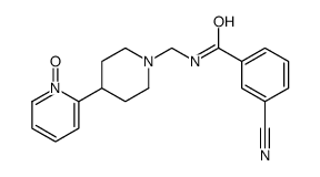 3-cyano-N-[[4-(1-oxidopyridin-1-ium-2-yl)piperidin-1-yl]methyl]benzamide结构式
