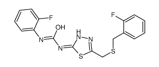 1-(2-fluorophenyl)-3-[5-[(2-fluorophenyl)methylsulfanylmethyl]-1,3,4-thiadiazol-2-yl]urea Structure
