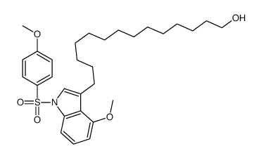 14-[4-methoxy-1-(4-methoxyphenyl)sulfonylindol-3-yl]tetradecan-1-ol结构式
