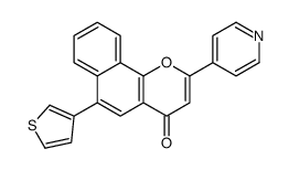 2-pyridin-4-yl-6-thiophen-3-ylbenzo[h]chromen-4-one Structure