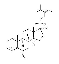 6β-methoxy-3α,5α-cyclo-stigmast-24(28)c-ene Structure